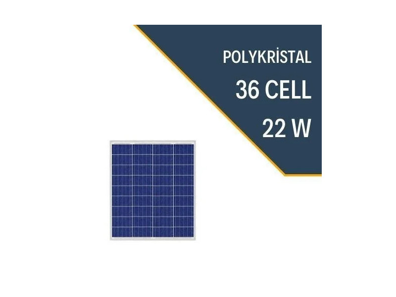 22W POLYKRİSTAL GÜNEŞ PANELİ