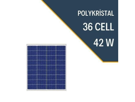 42W POLYKRİSTAL GÜNEŞ PANELİ
