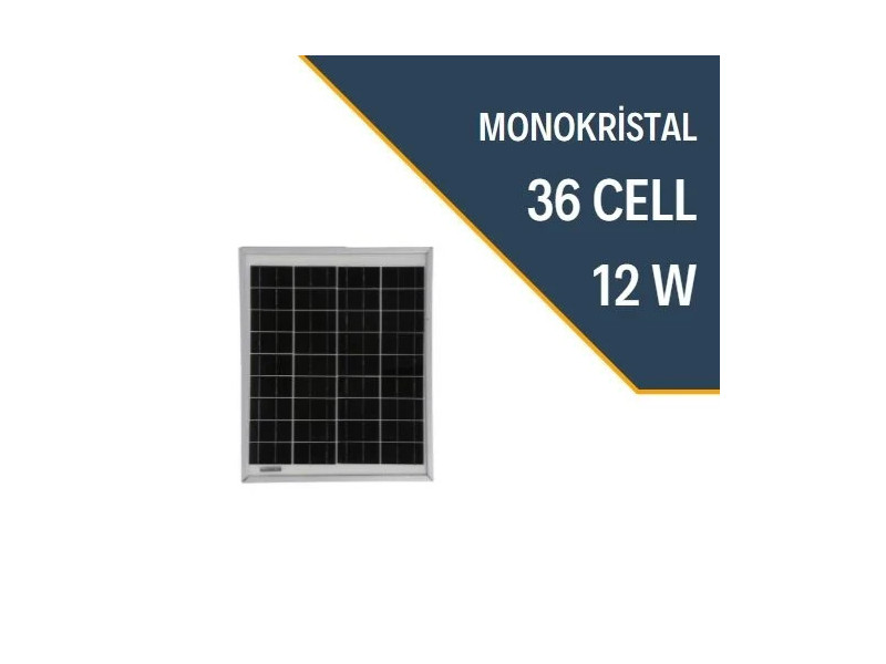 12W MONO KRİSTAL GÜNEŞ PANELİ